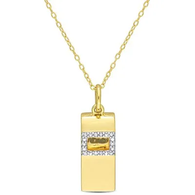 Julianna B Yellow Plated Sterling Silver Diamond Whistle Pendant