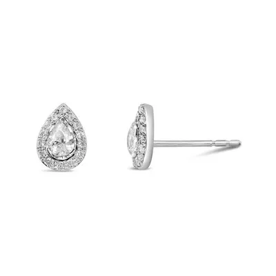 10K White Gold 0.33CTW Pear Diamond Stud Earrings