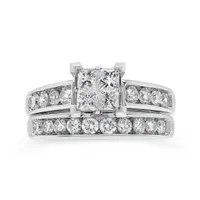 14K White Gold 2.00CTW Diamond Princessa Bridal Set