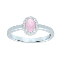 POLAR PINK Sterling Silver Pink Sapphire & Diamond Ring