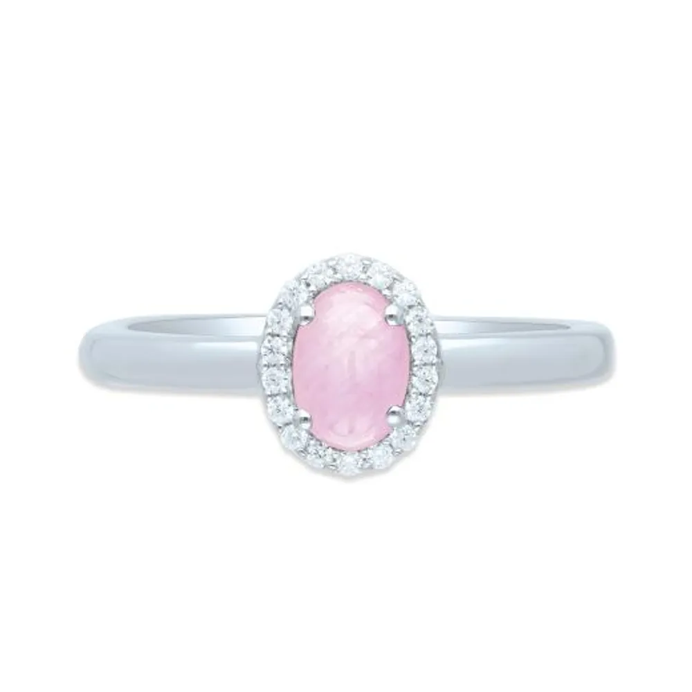 POLAR PINK Sterling Silver Pink Sapphire & Diamond Ring