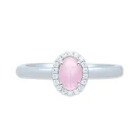 POLAR PINK Sterling Silver Pink Sapphire & Diamond Ring