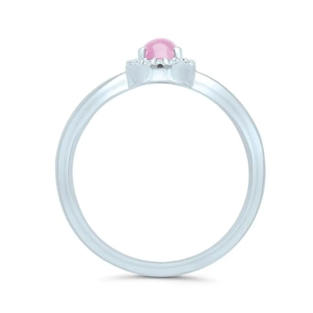 POLAR PINK Sterling Silver Pink Sapphire & Diamond Ring