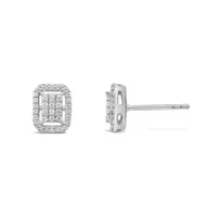 Bouquet 10K White Gold 0.25CTW Diamond Fashion Stud Earrings