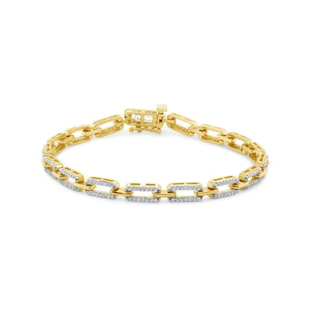 10K Yellow Gold 0.95CTW Diamond Link Bracelet