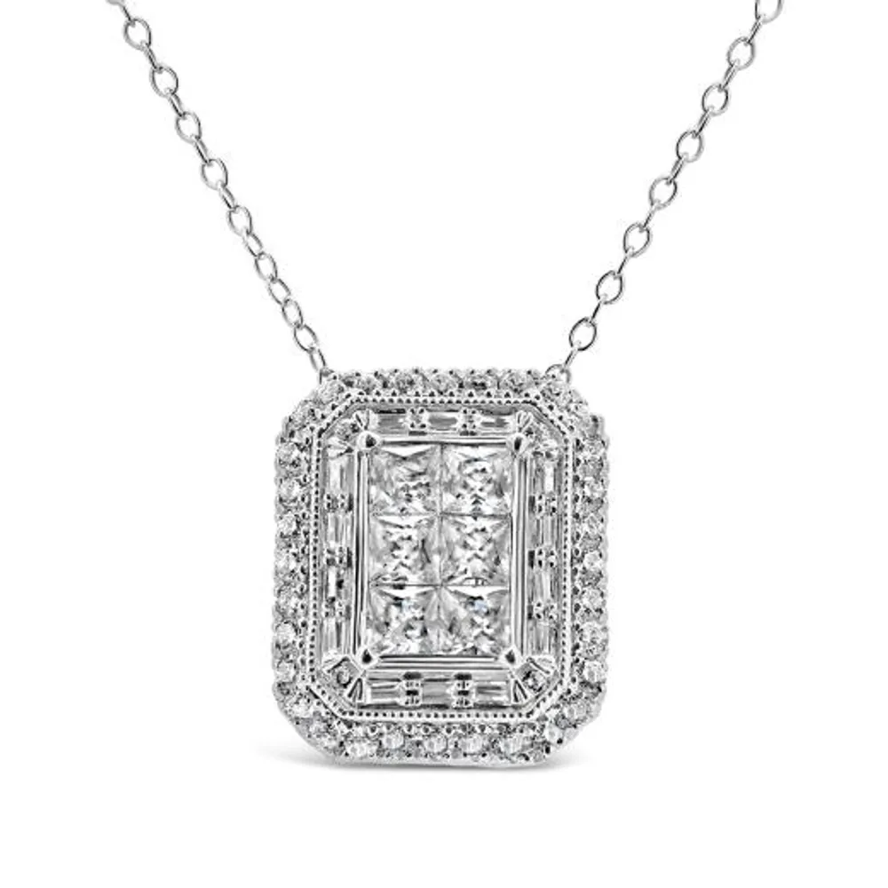 14K White Gold 1.50CTW Diamond Pendant