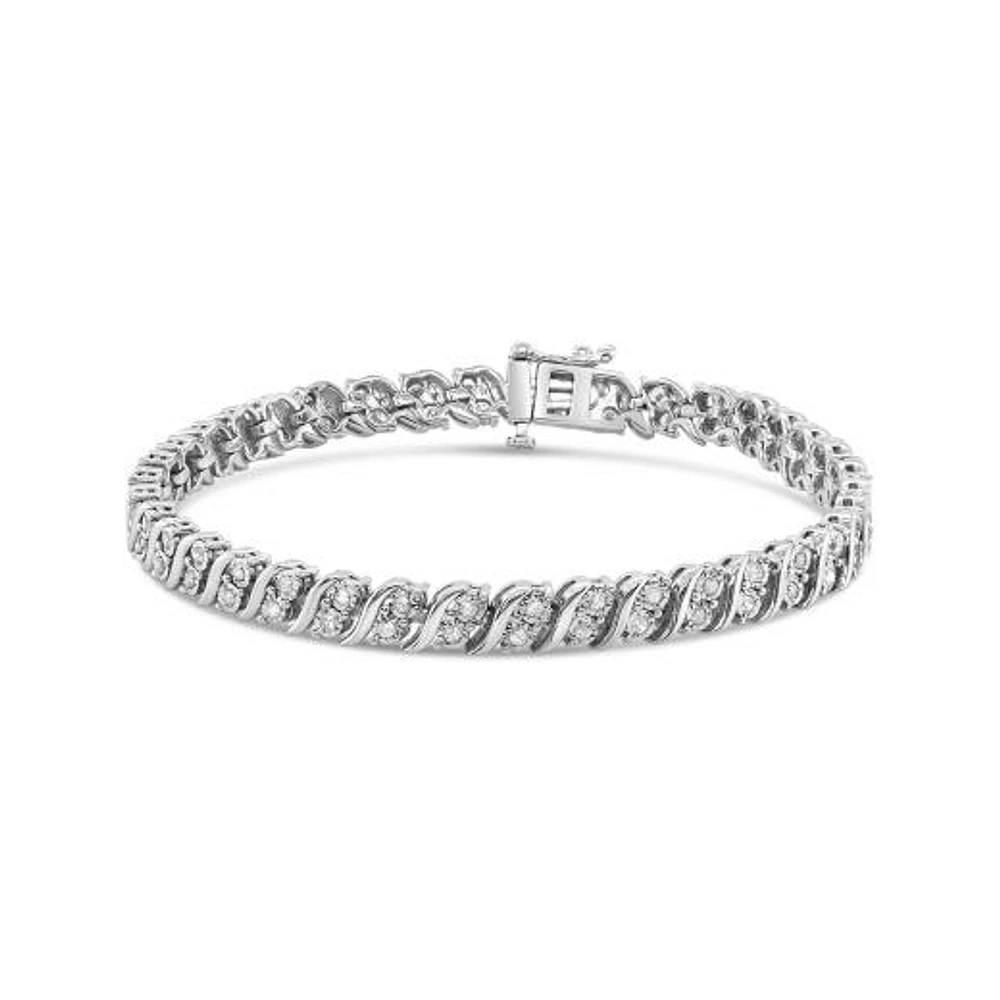 Sterling Silver 1.00CTW Diamond Bracelet