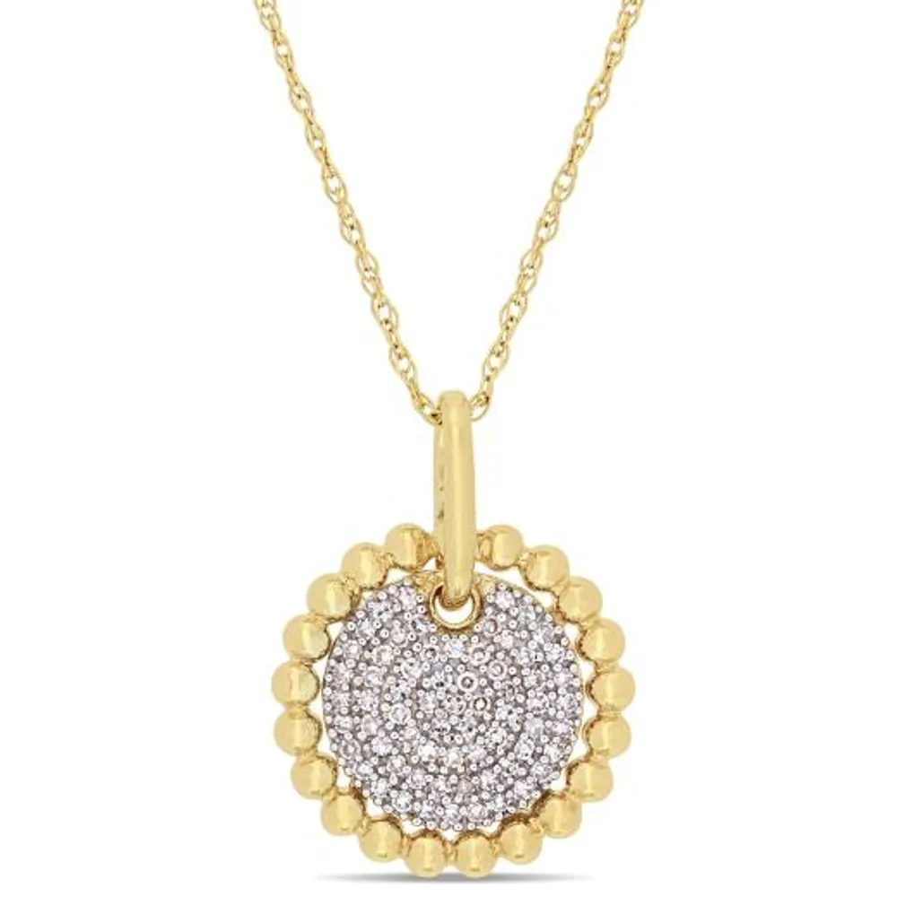 Julianna B 10K Yellow Gold 0.19CTW Diamond Cluster Pendant