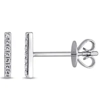 Julianna B 14K White Gold Diamond Bar Earrings