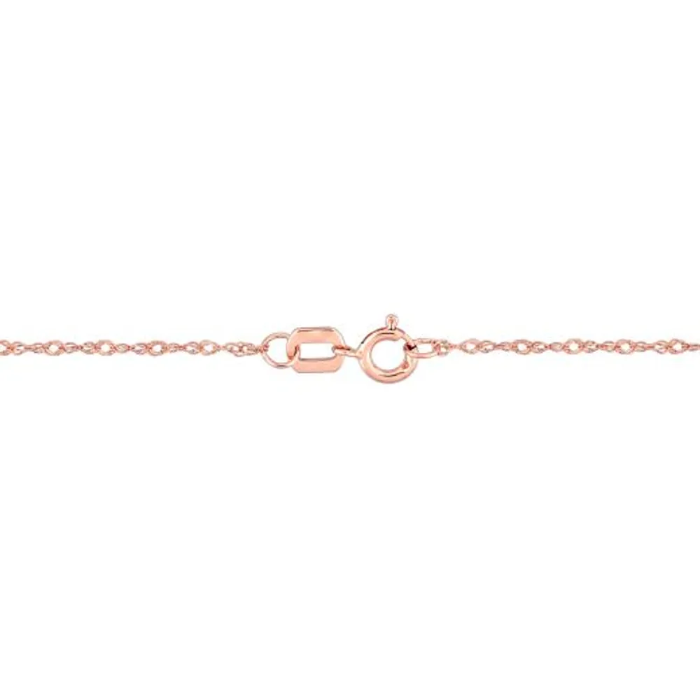 Julianna B 10K Rose Gold 0.10CTW Diamond Flower Necklace