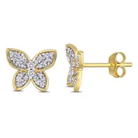 Julianna B 10K Gold 0.20CTW Diamond Butterfly Studs