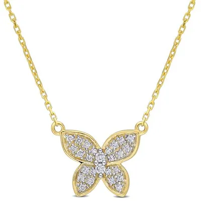 Julianna B 10K Yellow Gold 0.13CTW Diamond Butterfly Pendant