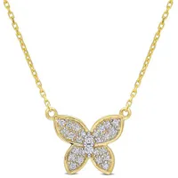 Julianna B 10K Yellow Gold 0.13CTW Diamond Butterfly Pendant