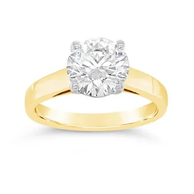 New Brilliance 14K Gold Lab Grown 2.00CT Diamond Solitaire Ring