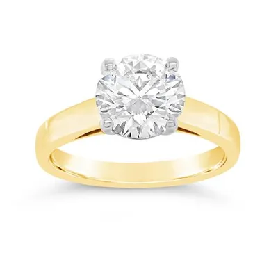 New Brilliance 14K Yellow Gold Lab Grown 2.00CT Diamond Solitaire Ring