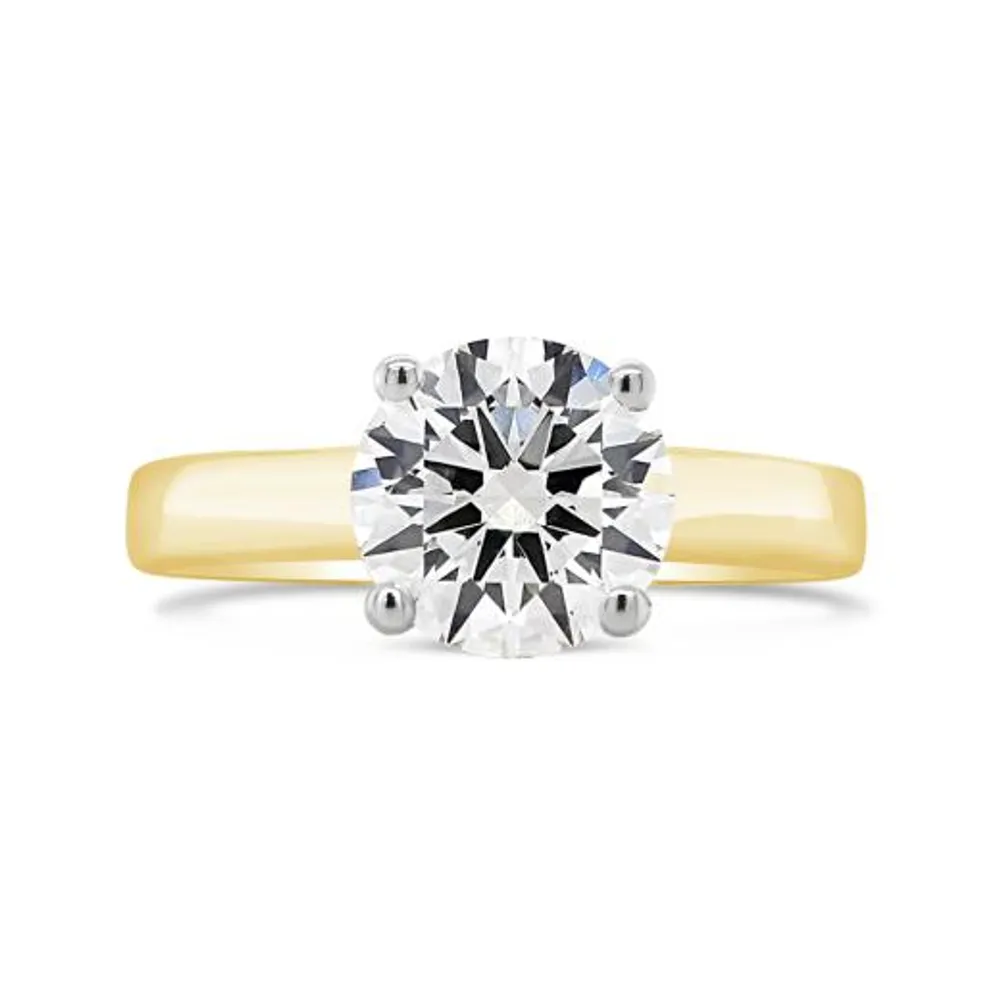 New Brilliance 14K Yellow Gold Lab Grown 2.00CT Diamond Solitaire Ring