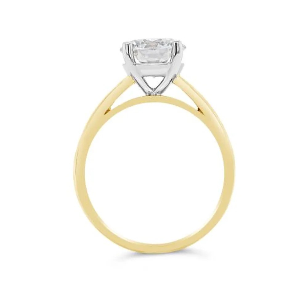 New Brilliance 14K Yellow Gold Lab Grown 2.00CT Diamond Solitaire Ring