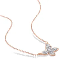 Julianna B 10K Rose Gold 0.13CTW Diamond Butterfly Pendant