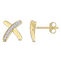 Julianna B 10K Yellow Gold 0.09CTW Diamond X Studs