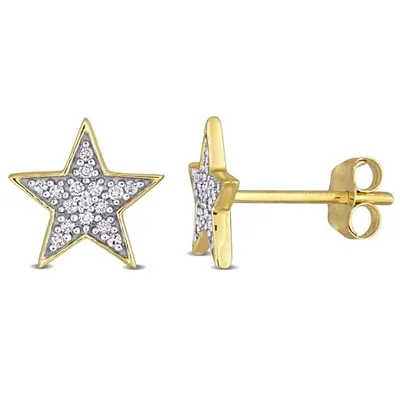 Julianna B 10K Yellow Gold 0.10CTW Diamond Star Studs