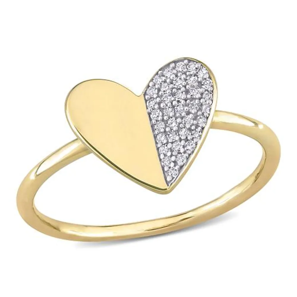 Julianna B 10K Yellow Gold 0.10CTW Diamond Heart Ring