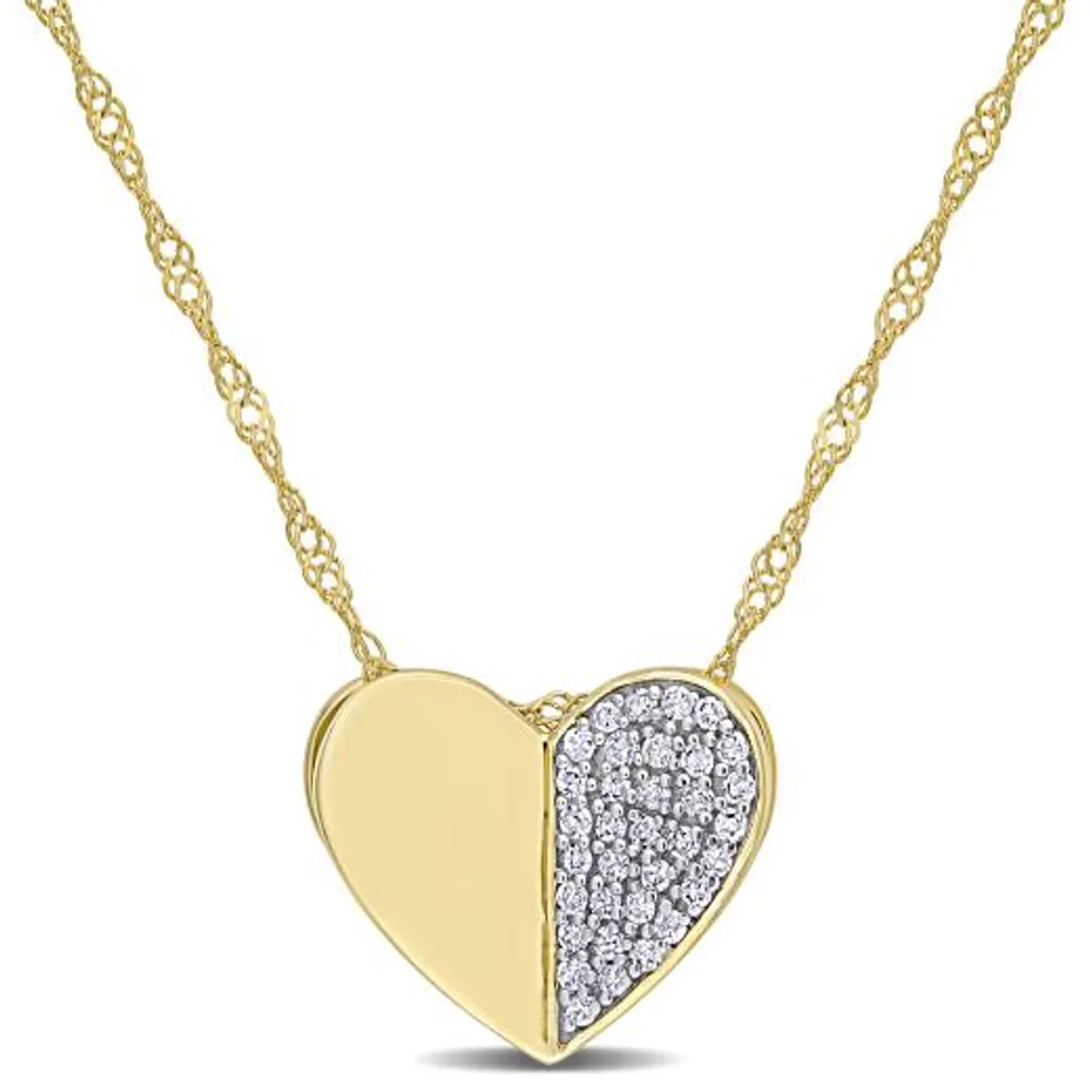 Julianna B 10K Yellow Gold 0.10CTW Diamond Heart Pendant