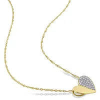 Julianna B 10K Yellow Gold 0.10CTW Diamond Heart Pendant