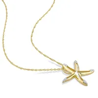 Julianna B 10K Yellow Gold 0.04CTW Diamond Starfish Pendant