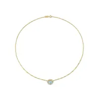 Julianna B 10K Yellow Gold 0.08CTW Diamond & Blue Ethiopian Opal Necklace