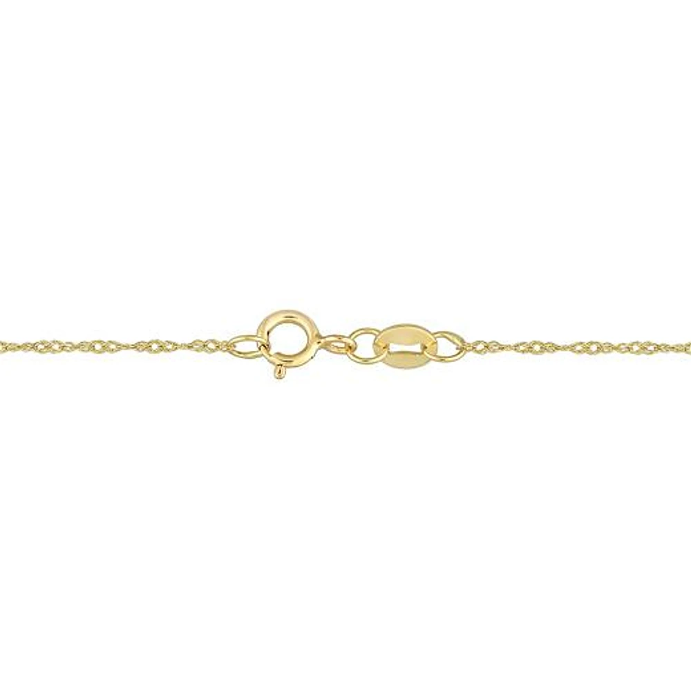 Julianna B 10K Yellow Gold 0.08CTW Diamond & Blue Ethiopian Opal Necklace
