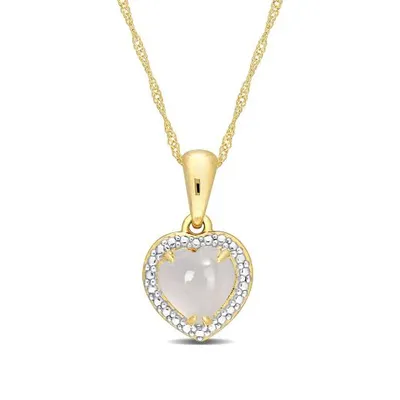 Julianna B 14K Yellow Gold Moonstone Pendant With Chain