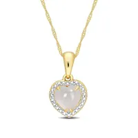 Julianna B 14K Yellow Gold Moonstone Pendant With Chain