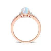 Julianna B 10K Rose Gold 0.07 CTW Diamond & Blue Ethiopian Opal Ring