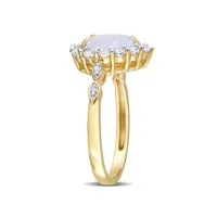 Julianna B 10K Yellow Gold 0.02CT Diamond, Opal & Created White Sapphire Ring