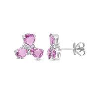 Julianna B 14K White Gold 0.04 CTW Diamond & Purple Sapphire Post Earrings