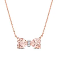 Julianna B 10K Rose Gold 0.015 CTW Diamond & Morganite Necklace