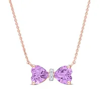 Julianna B 10K Rose Gold 0.015 CTW Diamond & Amethyst Necklace