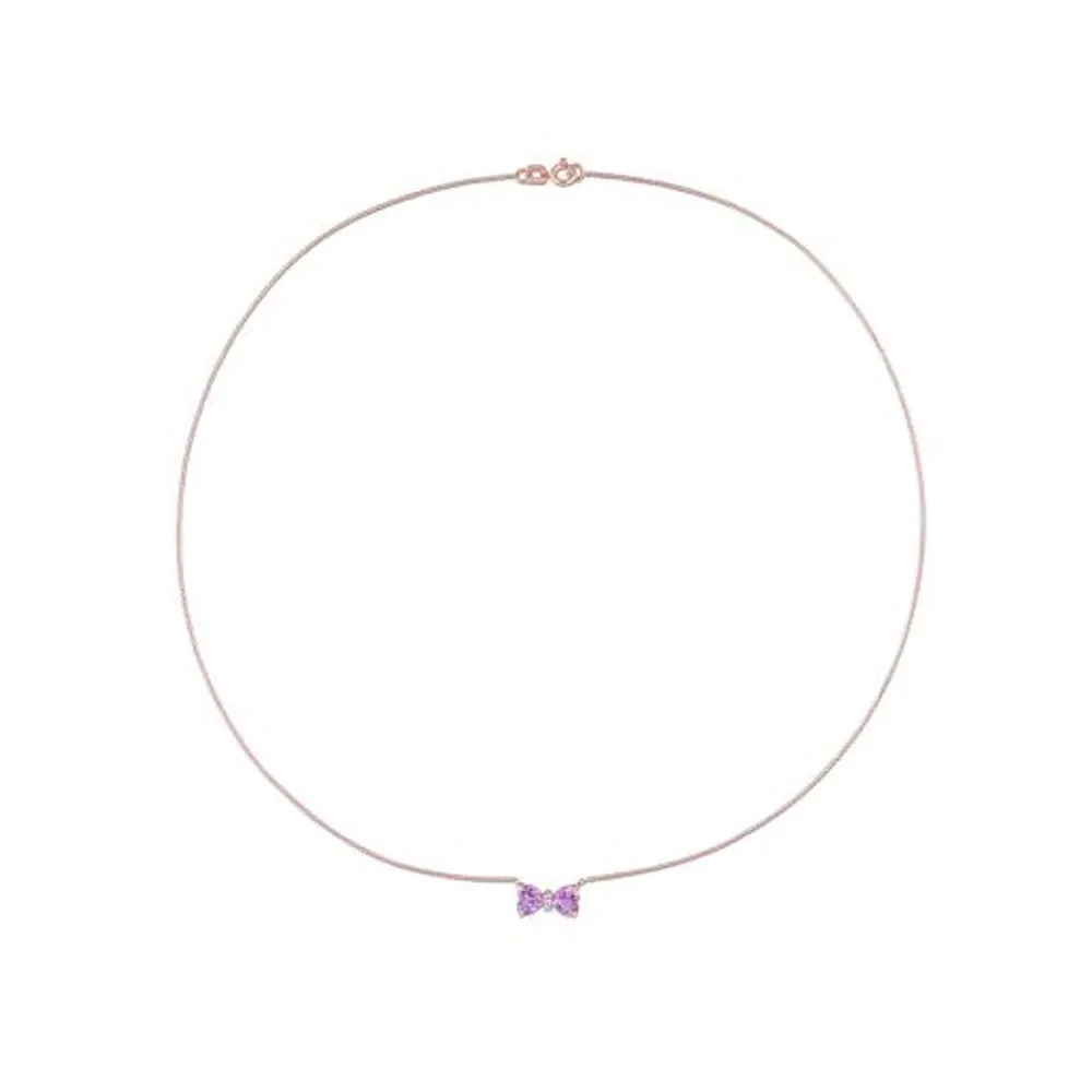 Julianna B 10K Rose Gold 0.015 CTW Diamond & Amethyst Necklace