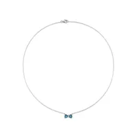 Julianna B 10K White Gold 0.015 CTW Diamond & Blue Topaz Necklace