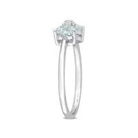 Julianna B 10K White Gold 0.015 CTW Diamond & Aquamarine Ring