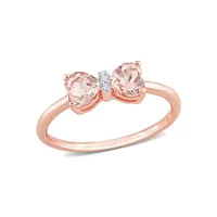 Julianna B 10K Rose Gold 0.015CT Diamond & Morganite Ring