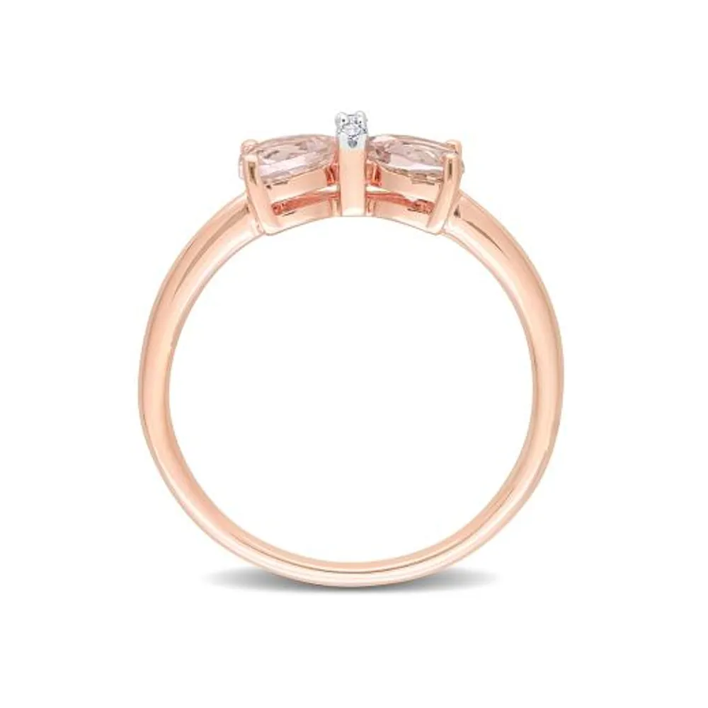 Julianna B 10K Rose Gold 0.015 CTW Diamond & Morganite Ring