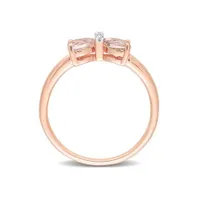 Julianna B 10K Rose Gold 0.015 CTW Diamond & Morganite Ring