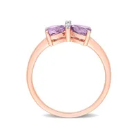 Julianna B 10K Rose Gold 0.015 CTW Diamond & Amethyst Ring