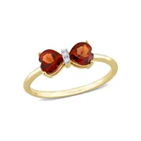 Julianna B 10K Yellow Gold 0.015 CTW Diamond & Garnet Ring