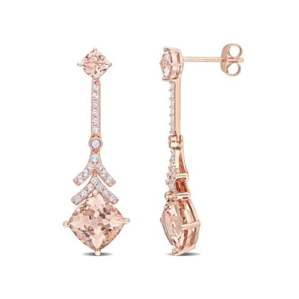 Julianna B 14K Rose Gold Morganite & White Topaz Earrings