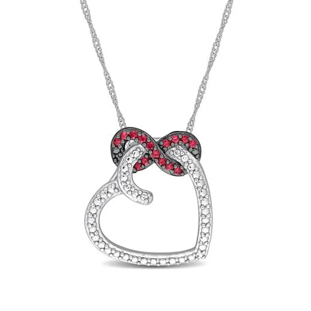 Julianna B 10K White Gold Ruby Fashion Pendant With Chain