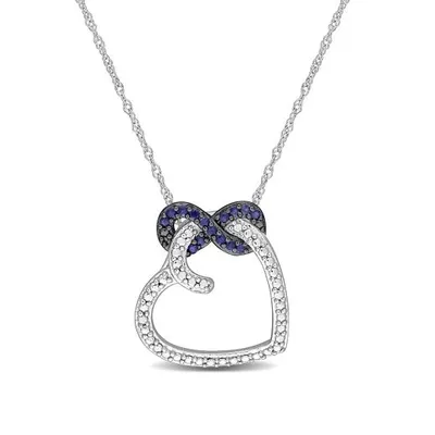 Julianna B 10K White Gold Sapphire Fashion Pendant With Chain