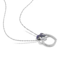 Julianna B 10K White Gold Sapphire Fashion Pendant With Chain