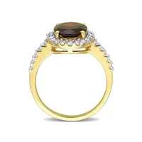 Julianna B 10K Yellow Gold Garnet & Lab Grown White Sapphire Ring